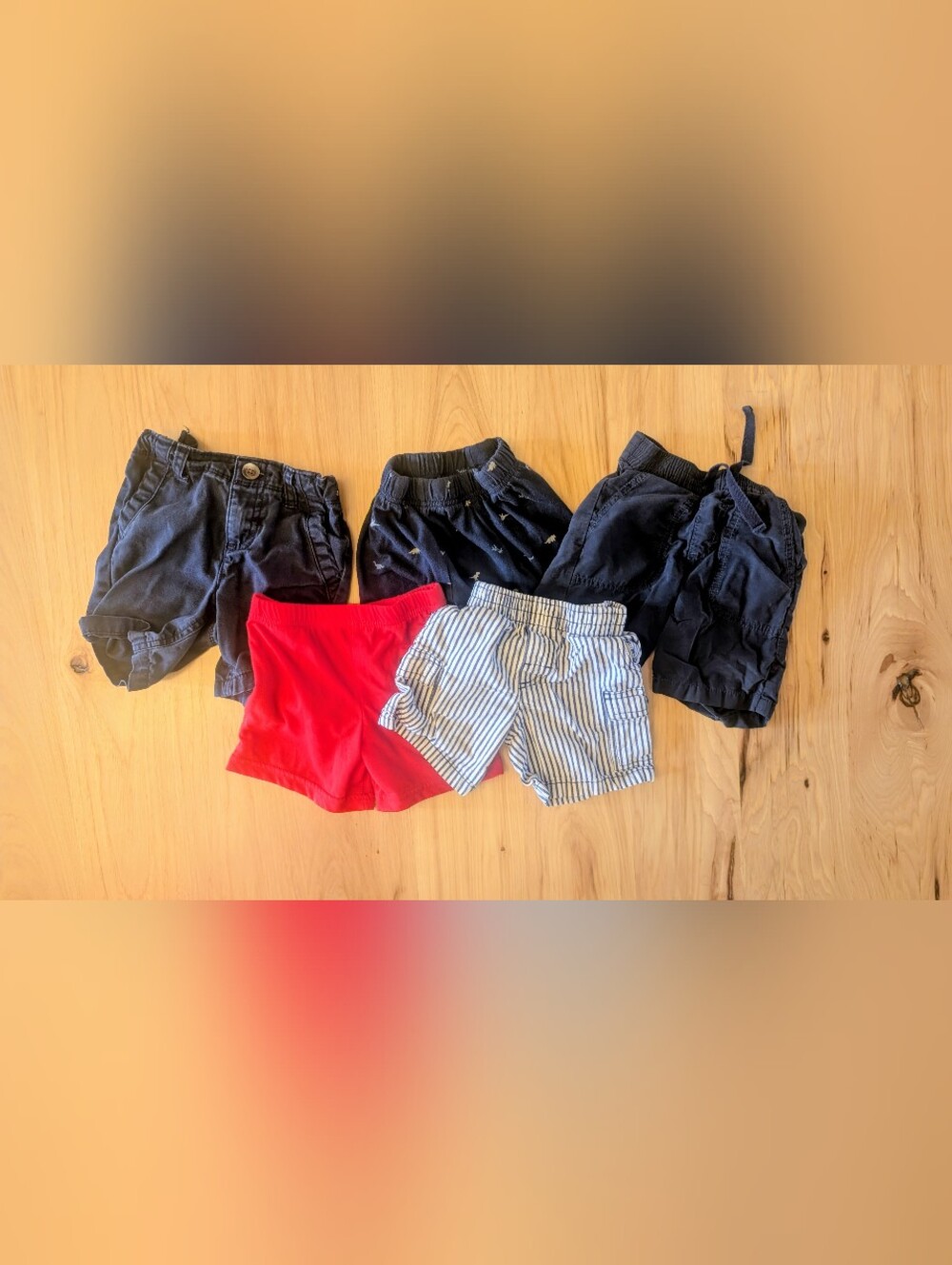 Boys Mixed Shorts Pack - Navy, Red & Striped